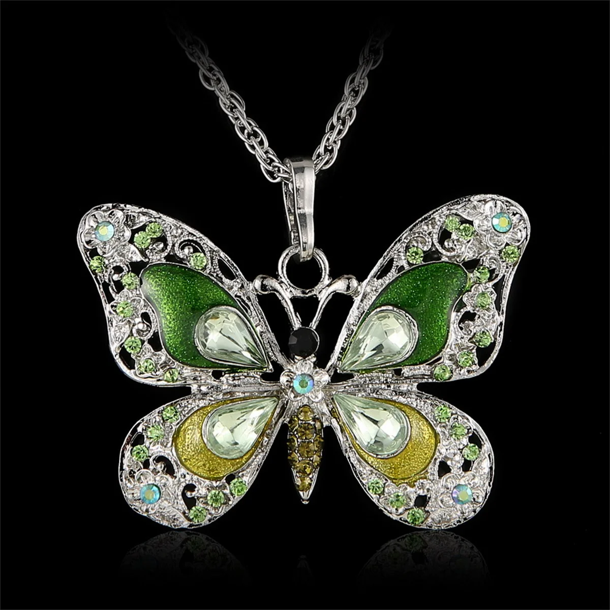Vintage Bunte Kristall Schmetterling Anhänger Halskette Für Frauen Mode Kragen Kette Halskette Party Hochzeit Ästhetischen Y2k Schmuck – Detail 5