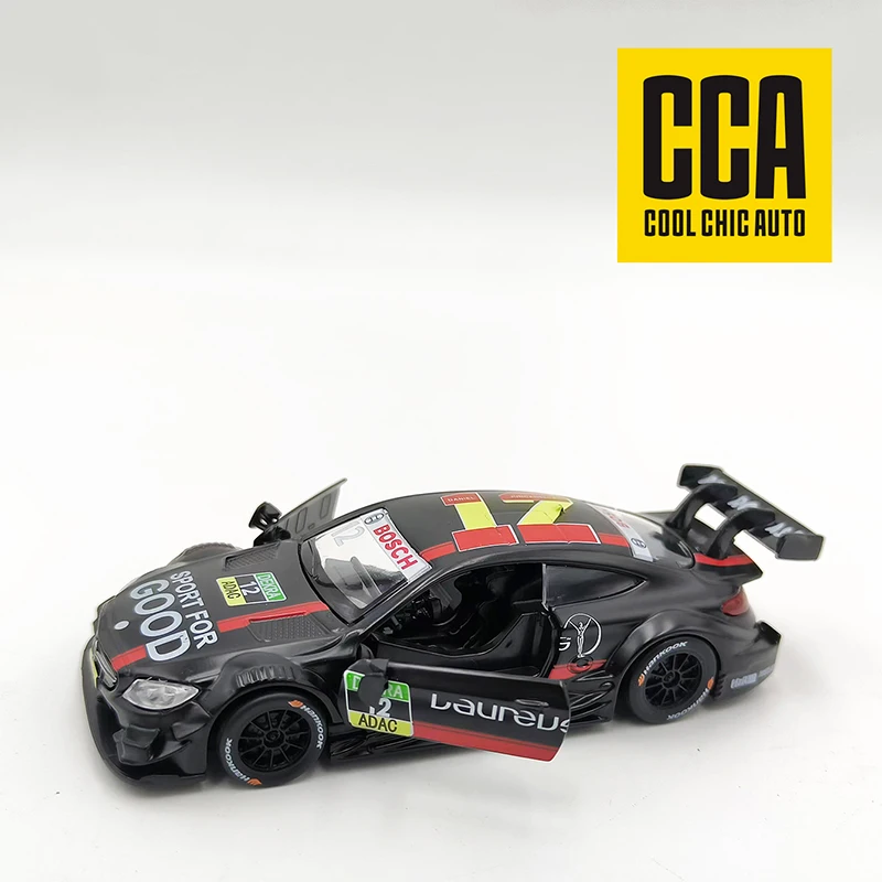 CCA 1:43 C63 DTM #12 Racing Alloy Car Model Black Throwback 2 Door Collectible