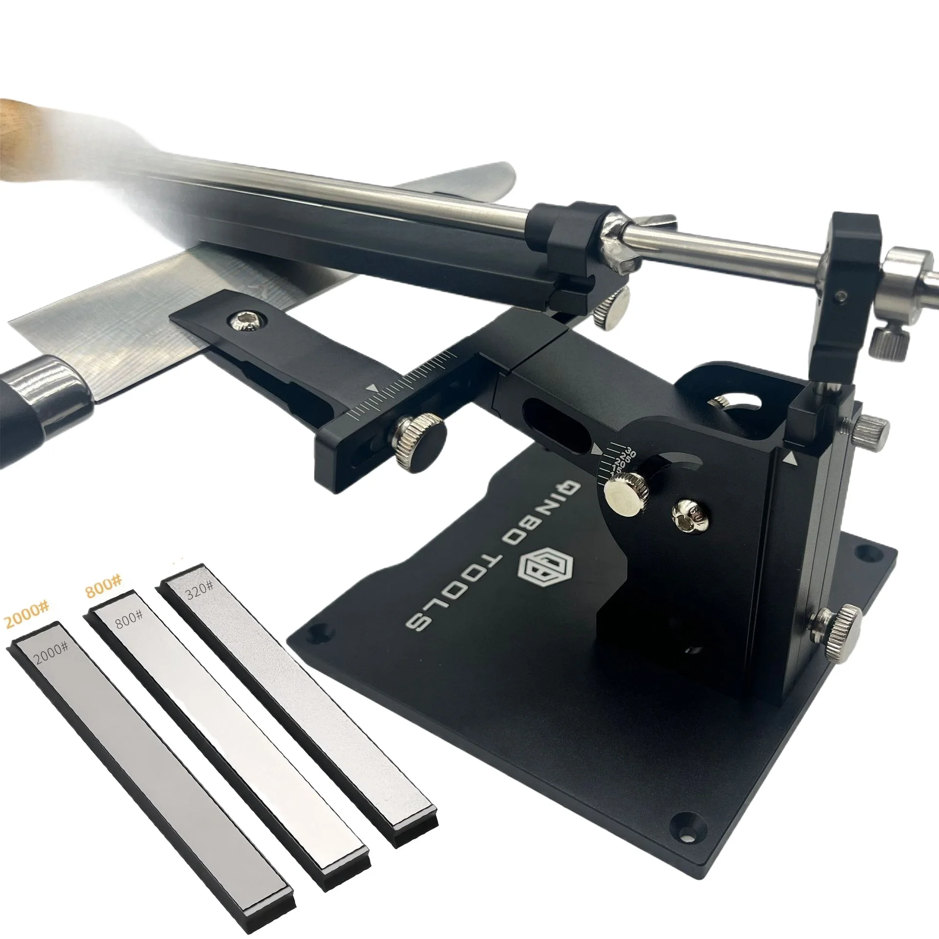 Guide sharpening system, aluminum professional fixed angle  sharpener set, angle adjustable sharpener