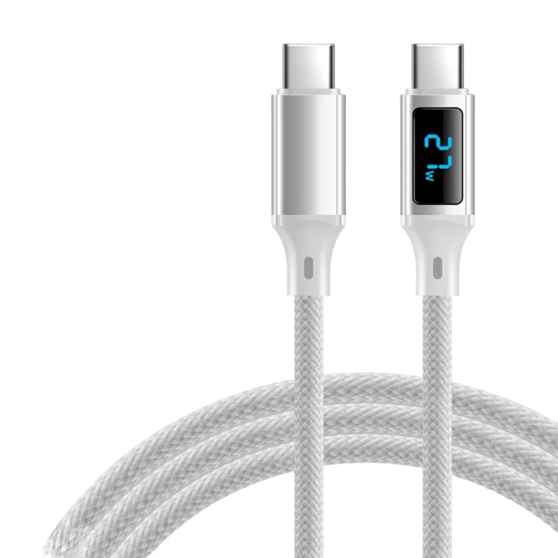 

Q22A Двойной зарядный кабель типа C, 60 Вт, быстрая зарядка, встроенный дисплей питания, усиленный разъем, 480 Мбит/с, тип 60 Вт