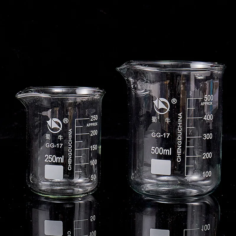 4pcs/set 5ml/10ml/25ml/50ml Glass Beaker Pyrex Beaker Lab Measuring Cup For Lab Or Kitchen Use