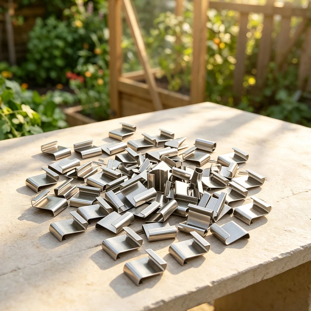 150 pcs 304 Stainless Steel Greenhouse Clips W Type Z Type for Glass Panel Retention on Aluminum Greenhouse Structures