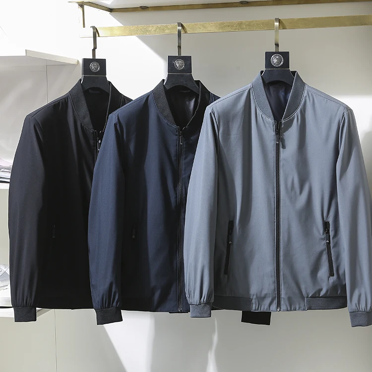 

Весеннее деловое повседневное тонкое мужское пальто с бейсбольным воротником в полоску Jaet Youth (3) Long Sve, верхняя одежда на молнии, пальто