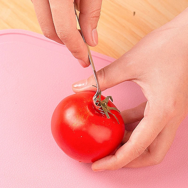 Portable Tomato Top Stem Remover Tomato Stalks Tomato Corer Tool Strawberry Stainless Steel Corer Remover Tool Remover Ergonomic view 3
