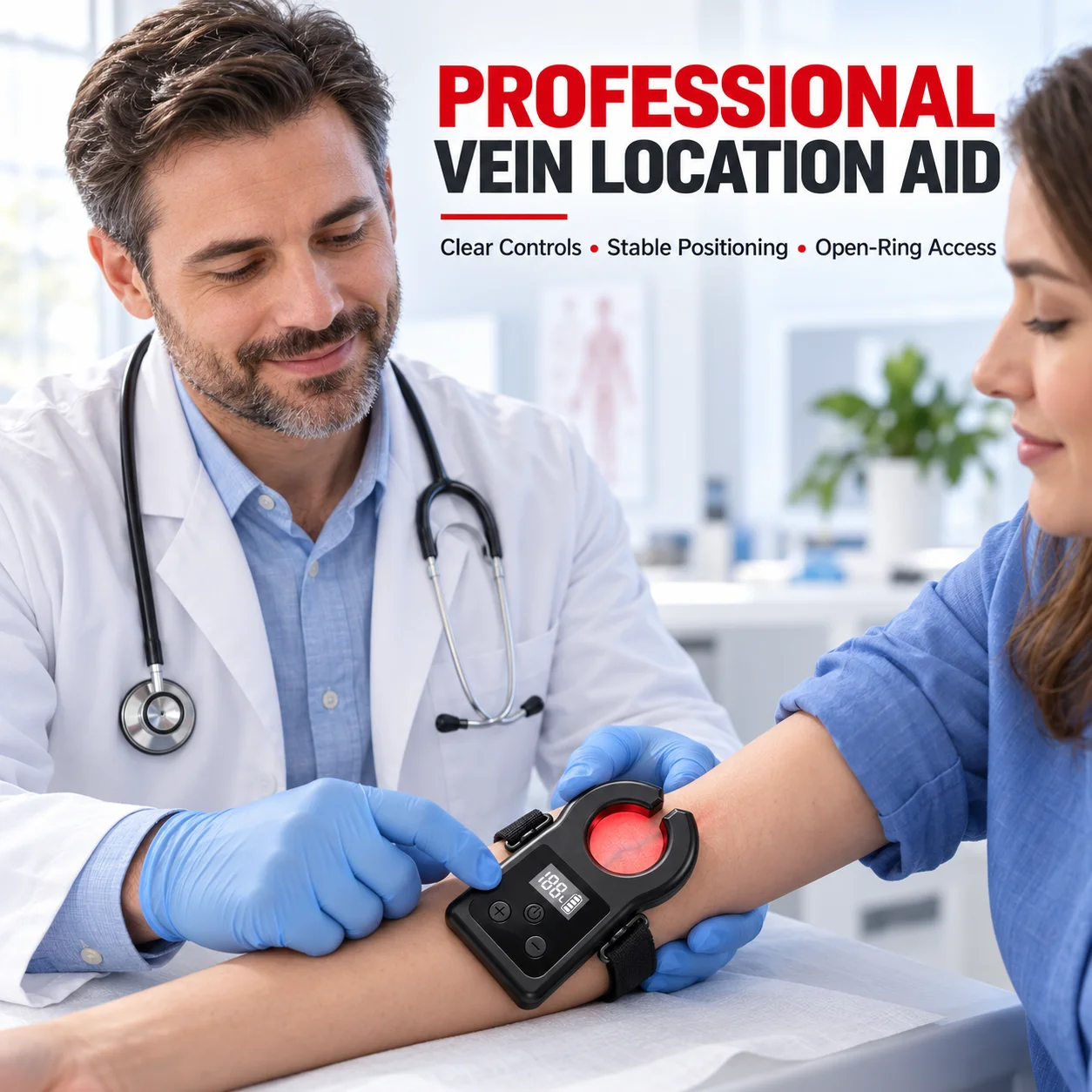 Vein Finder , Vein Locator Device Vein Imaging Device 18 LED Red Light Enhanced Microvascular Locator for Nurses