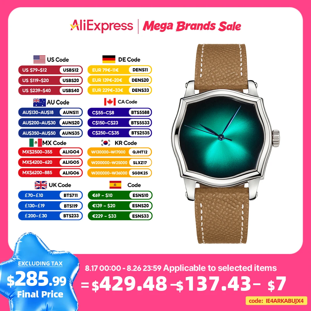 FARASUTE 38mm Retro Saphirglas Sunray-Zifferblatt Armbanduhr Mode PT5000 Automatische Mechanische Herrenuhr Wasserdichte Uhren Reloj