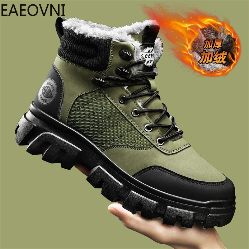 Men's Biker Boots British Style Men Tooling Boot Trendy All-match Comfortable Man Classic Hard-wearing Shoe EAEOVNI New Arrival