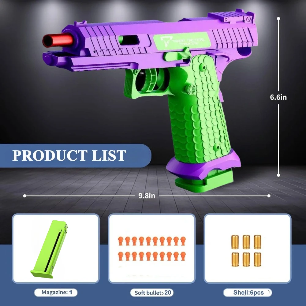 2011/M92 Tactische Shell Ejceting Speelgoedpistool Continu Afvuren EVA Zachte Kogel Outdoor CS Schieten Pistool Kinderen Verjaardagscadeau