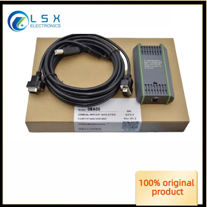 Original 6GK1 571-0BA00-0AA0 USB-MPI for S7-200/300/400 PLC programming cable 0BA00 PPI isolated version network PC adapter.