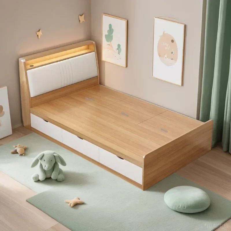 apartment with soft rest, tatami multi-functional storage bed, gold sandalwood soft bag bed 1500mm * 2000mm assembled box bed