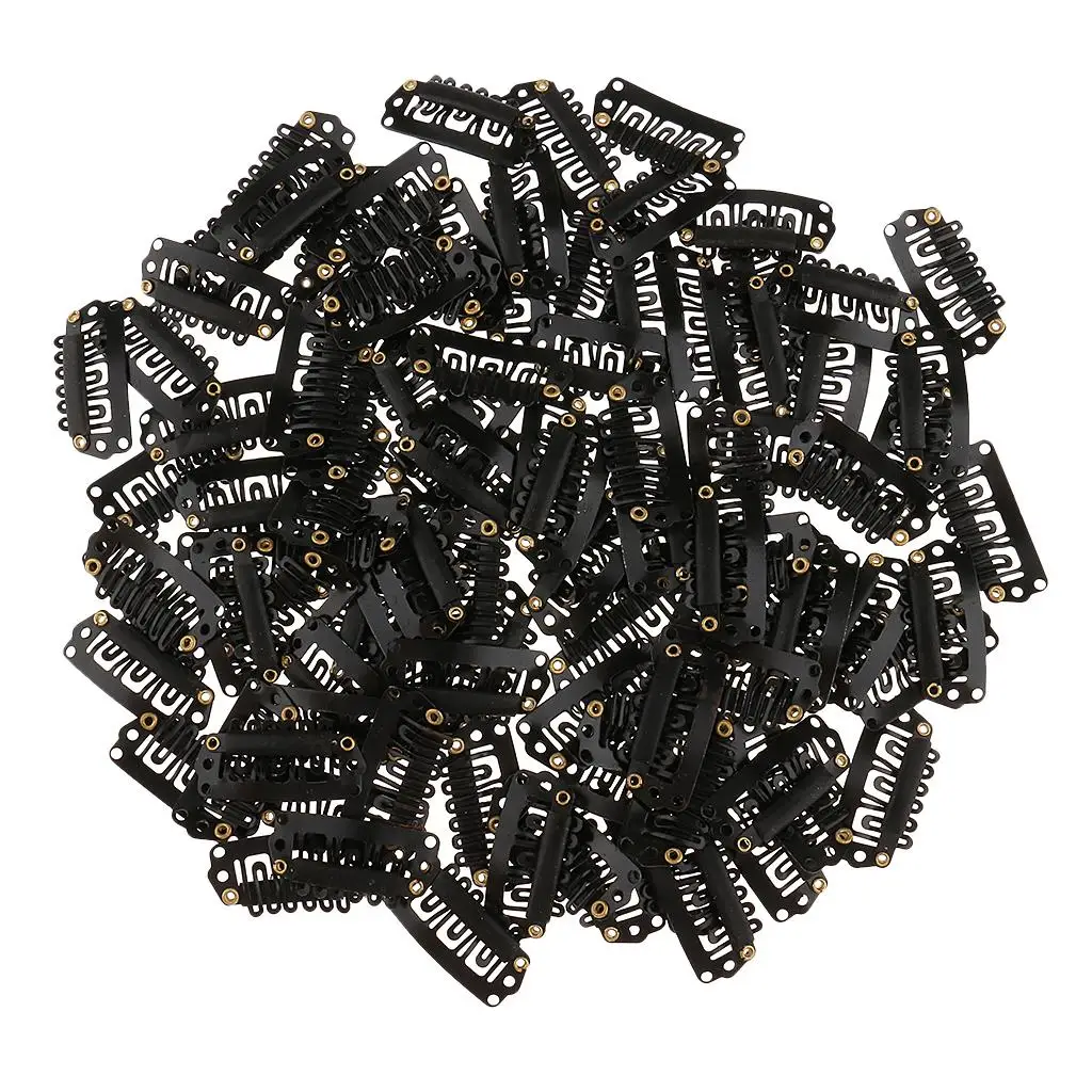 100pcs 28mm Metal  Clips Weft False Extensions Hairpiece