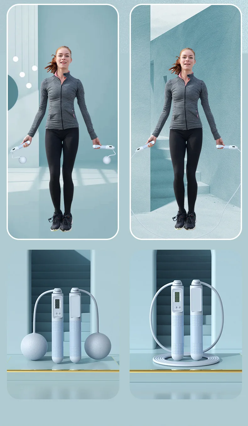 Springseil mit Zähler, verstellbares Springseil mit Kalorienzähler, intelligentes Springseil für Fitnessübungen und Gewichtsverlust – Detail 13