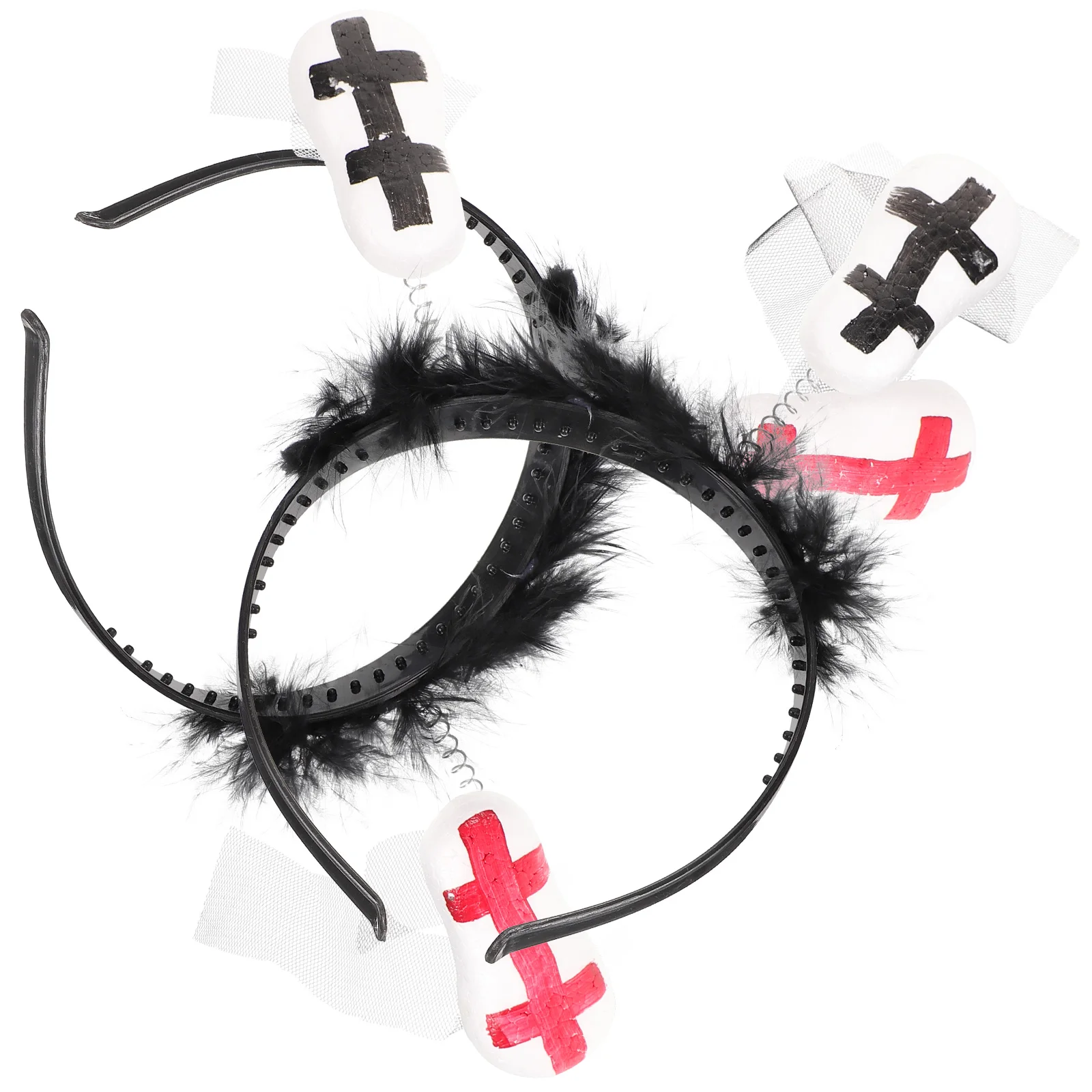 

2 Pcs Headb s Tombstone Design Kids Party Accessories Tombstone Headb For Cosplay Black Red Hair Toppers Costumes Photos