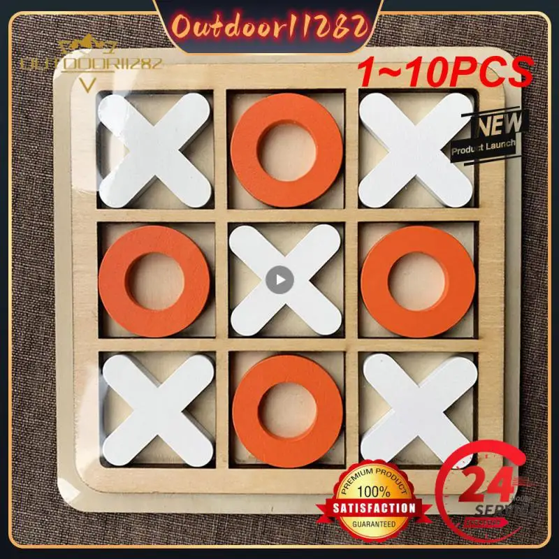 1~10PCS Wooden Tic TAC Toe Board Game Leisure Intelligent Family Games Funny Table Game Parent-Child Xoxo Chess Ox Chess