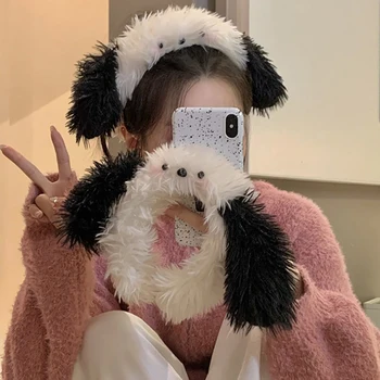 귀여운 블러시 포차코 헤어밴드, 귀여운 세안 머리띠, 소녀 하트, 가을 및 겨울 봉제 머리 장식, 헤어 액세서리 