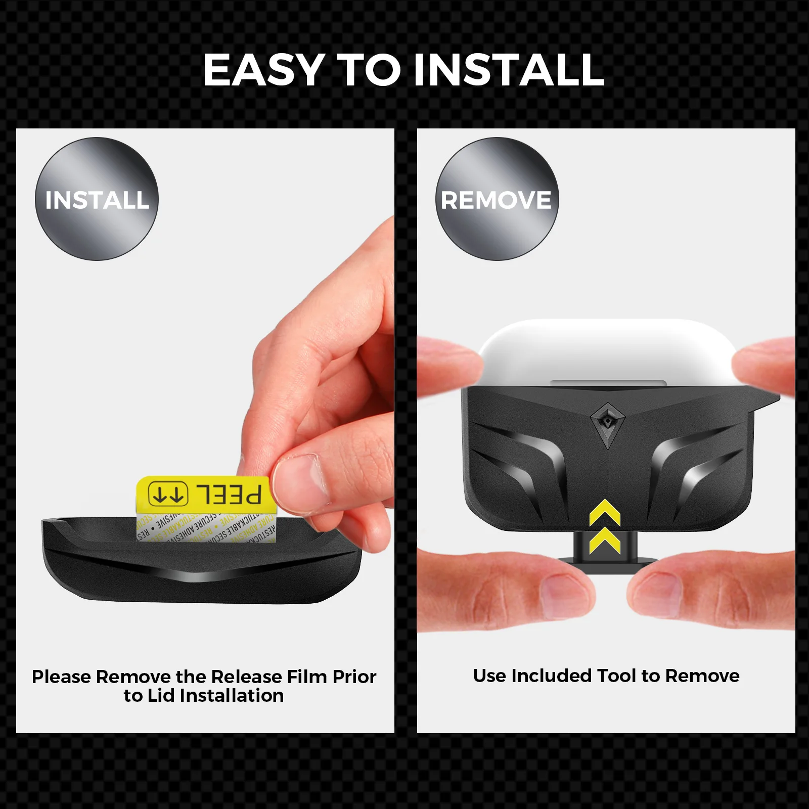 Armor Tough Case Para AirPods Pro 2 capa protetora Forte proteção fone de ouvido Acessórios Split armor Para AirPods Pro 2 Pro caso