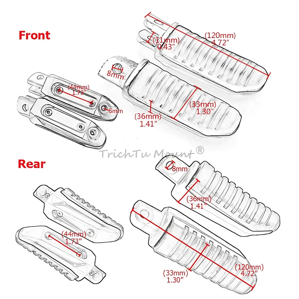 For Suzuki DL650 V-Strom 650 GSX1300R GSR400 GSR750 Bandit Motorcycle Passenger Foot Peg Rear Pedal Front Footrest Footpeg