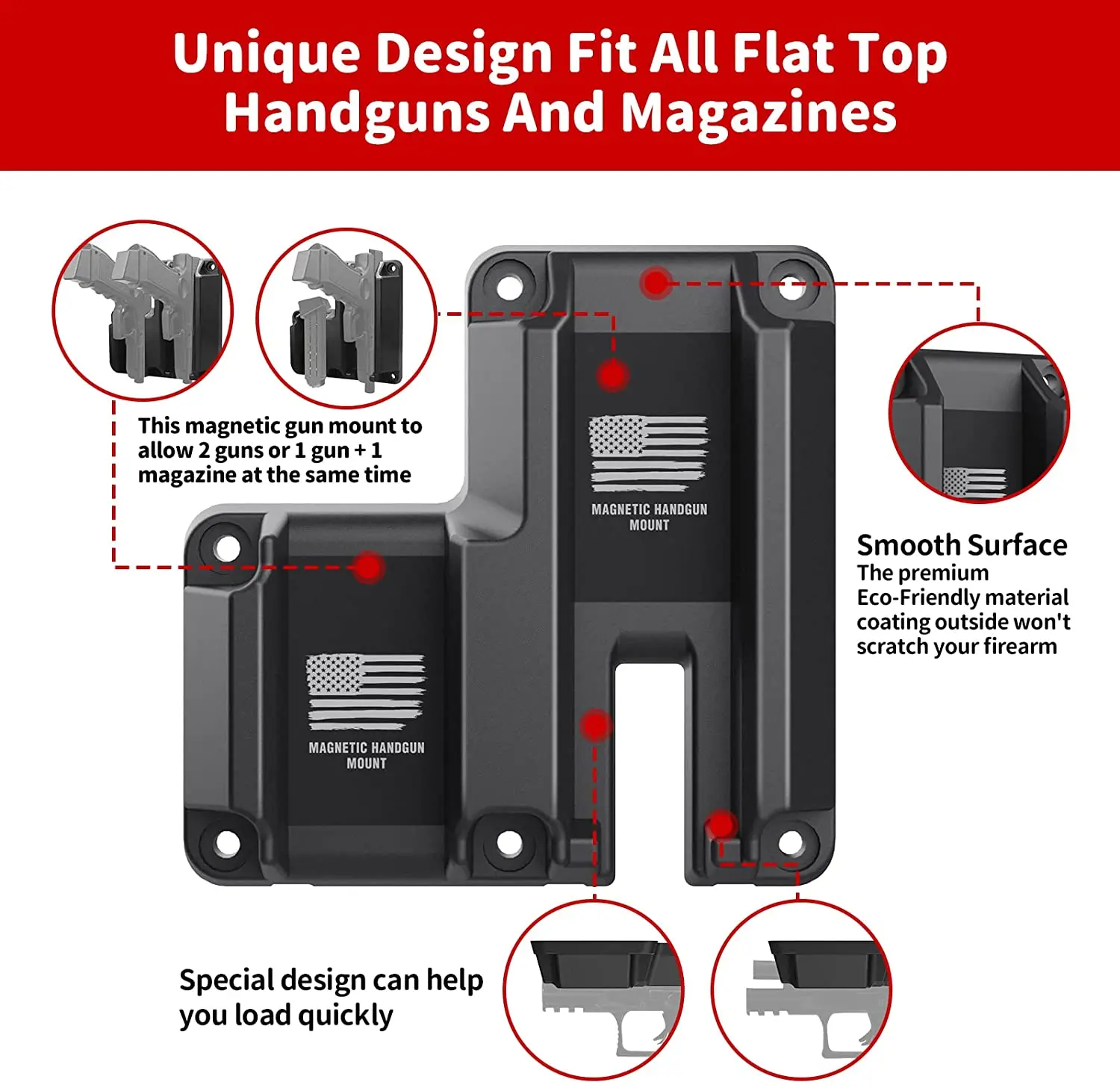 Tactical Magnetic Gun Holster Holder Handguns Hunt Magnet Mount Concealed Quick Draw Loaded Fits Flat Top Airsoft Accessories