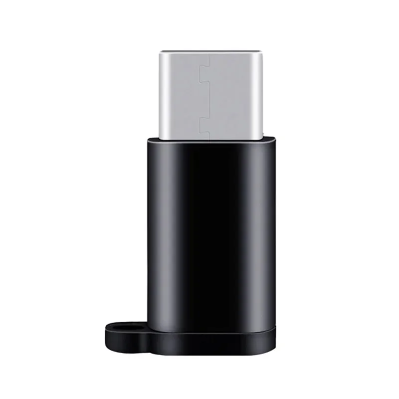 1/2/3/4pcs Micro Female To Type C Male Adapter Black Converter Charger Data Sync Keychain Accessories Charger Converter