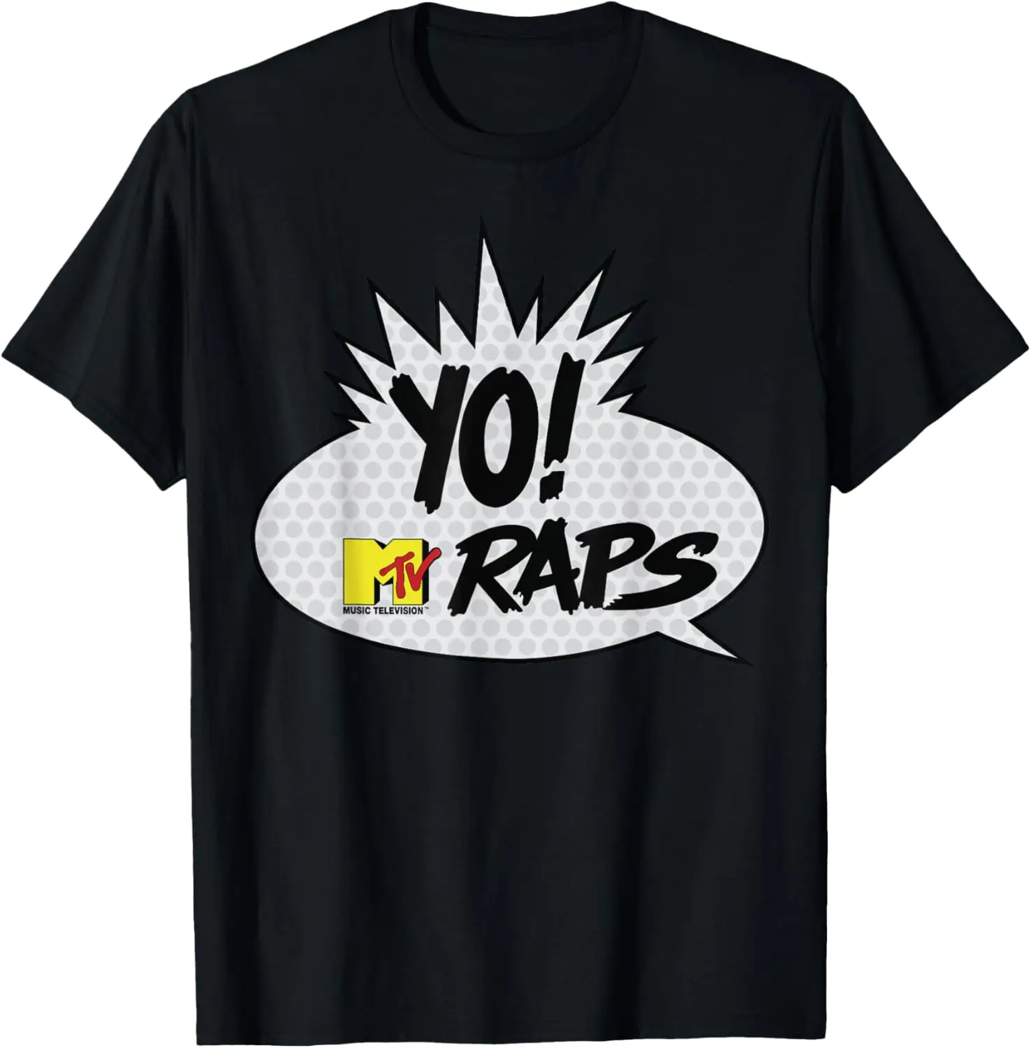 YO! Raps Comic Book Talk Bubble T-Shirt Small 100% Cotton Trendy Y2K Short-Sleeve Tee – Soft, Quick-Drying, & Moisture-Wicking;