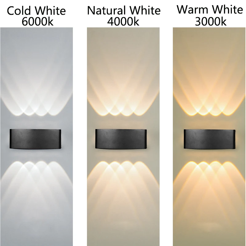 Led Wall Lamp Outdoor Waterproof Up And Down Luminous Lighting Garden Decoration AC85-265or Wall Lamps Living Room Porch Outdoor