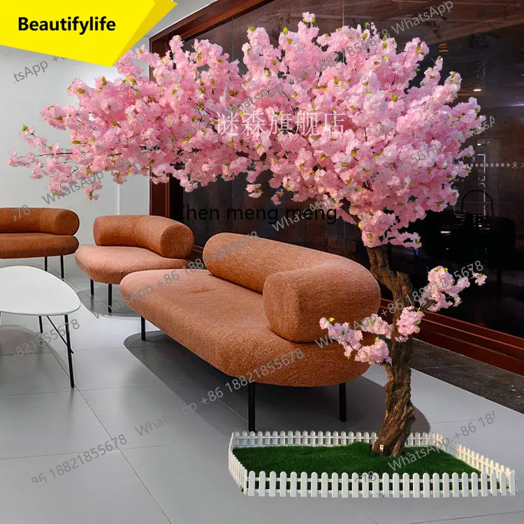 M46 имитация вишневого дерева, искусственное дерево с цветком персика, большое крытое украшение дерева желаний, торговый центр, отель