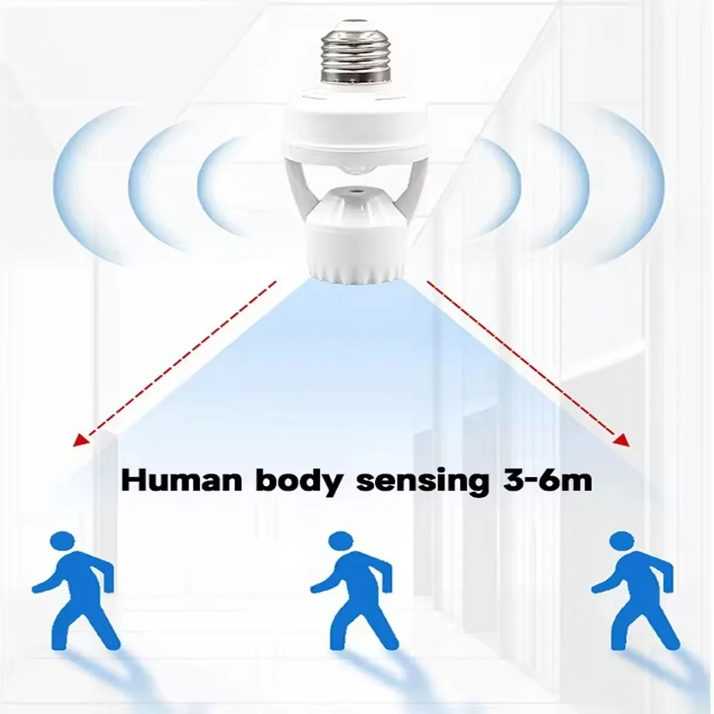 E27 Podstawa lampy śrubowej 85-265V Ludzkie ciało Czujnik podczerwieni Uchwyt lampy Przełącznik Dwukolorowa lampa domowa do przejścia, sypialni,