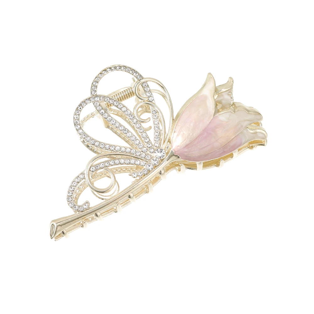 Molans New Tulip Hair Clip For Women Rhinestone Hair Claws Flower Hairpin for Women Hair Accessories