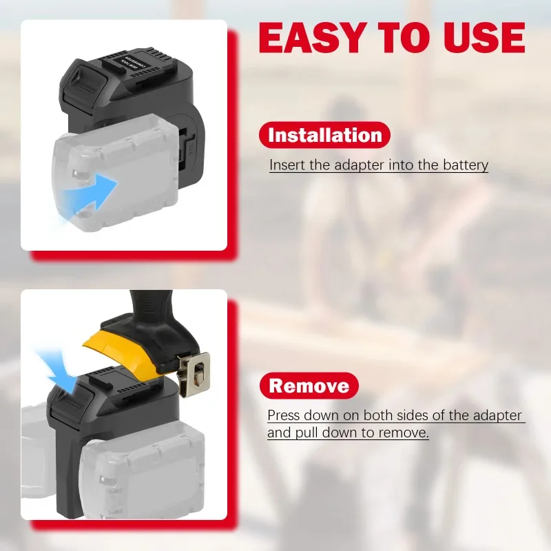 For Milwaukee 2 Packs 18V Batteries Converting To for Dewalt 20V Battery Power Tools Battery Adapter Converter MIL18DL 2 in 1