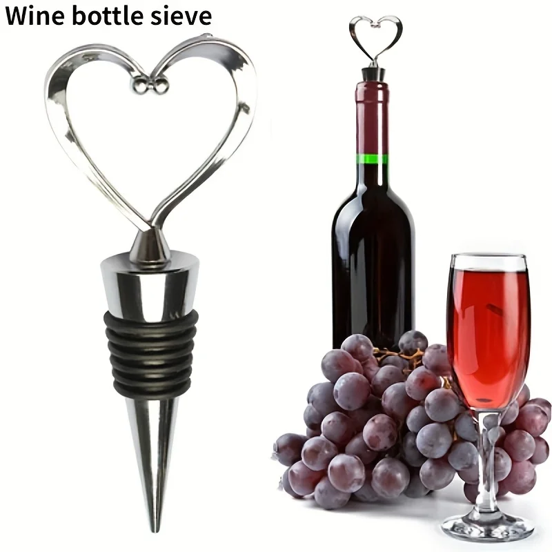 2/4pcs Elegant Heart-Shaped Wine Stopper | Durable Six-Wire Seal For Red Wine Preservation | Festive Bottle Seal For Christmas