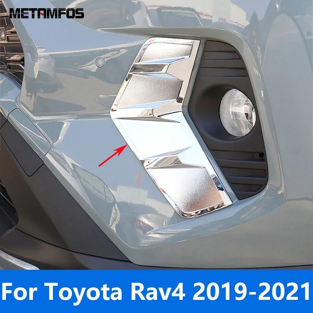 Front Fog Light Lamp Eyebrow For Toyota Rav4 Rav 4 Limited LE XLE 2019 2020 2021 Carbon Fiber Foglight Cover Trim Accessories