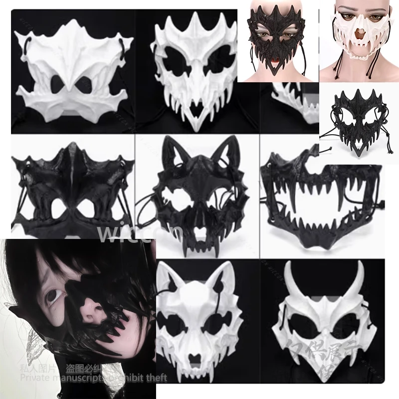 

Аниме Бог Дракона Скелет Половина Лица 3D Маски Кости Животные Маска Косплей Костюм Реквизит Аксессуар Хэллоуин Вечеринка Маска Череп