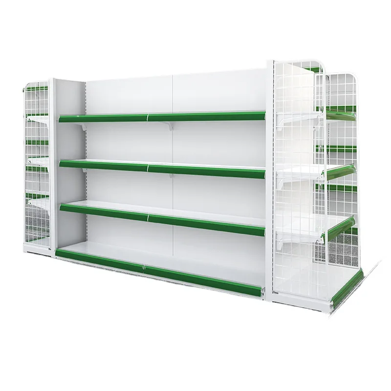 

Convenience store white shelf pharmacy super multi-layer storage commissary snacks single and double-sided delivery