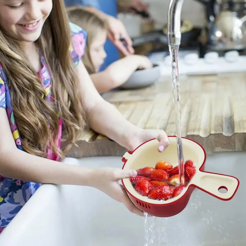 Kitchen drain basket kitchen sink strainer basket double layer food strainer strainer basket vegetable washing basket