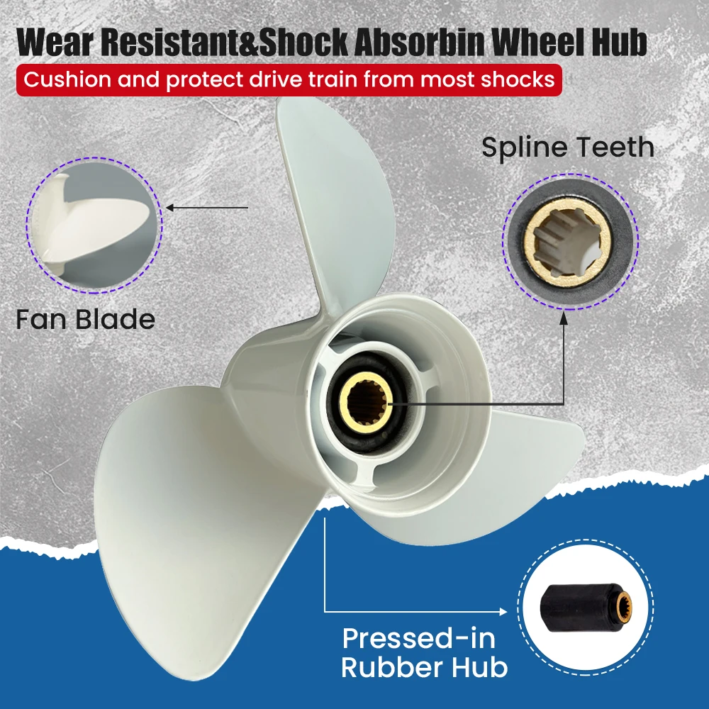 12 5/8x21 Outboard Propeller for Yamaha 50 60 70 75 80HP 85HP 90HP 100HP 115HP 130HP Boat Motor Aluminum Alloy 3 Blade 15 Spline