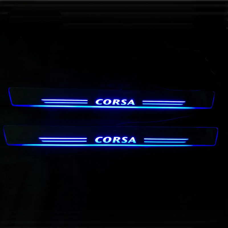 트림 페달 LED 자동차 라이트 도어 씰 스커프 플레이트 통로 동적 스트리머 환영 램프, Opel Corsa D E 2006-2019 자동차 액세서리