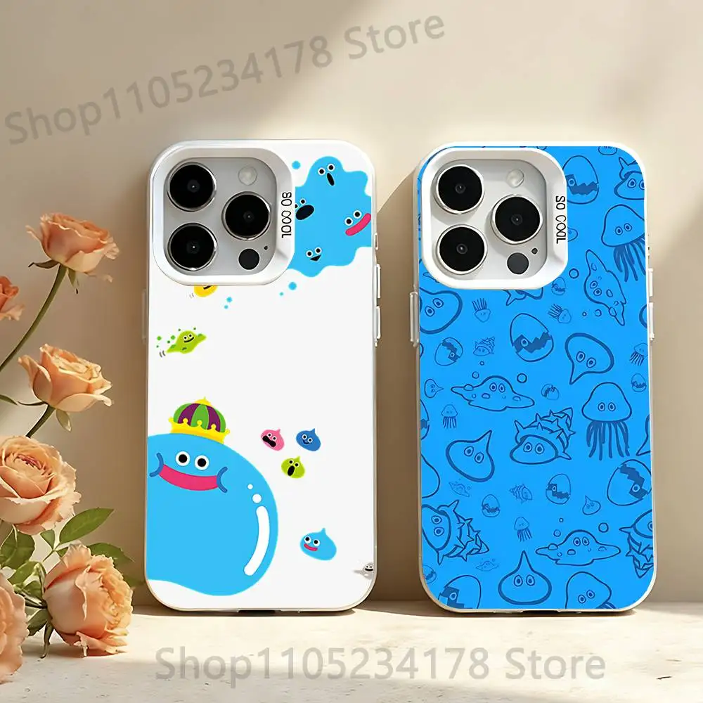 

Dragon Q-Quest S-Slime cute Phone Case For iPhone 12,16,17,14,13,15,11,Pro,XS,Max,Plus,Mini,SE4,E White Matte Shockproof Cover
