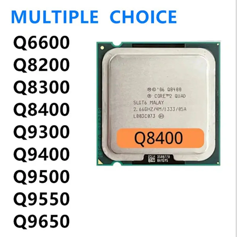 Procesador Q6600 Q8200 Q8300 Q8400 Q9300 Q9400 Q9500 Q9550 Q9650, Socket LGA 775, CPU