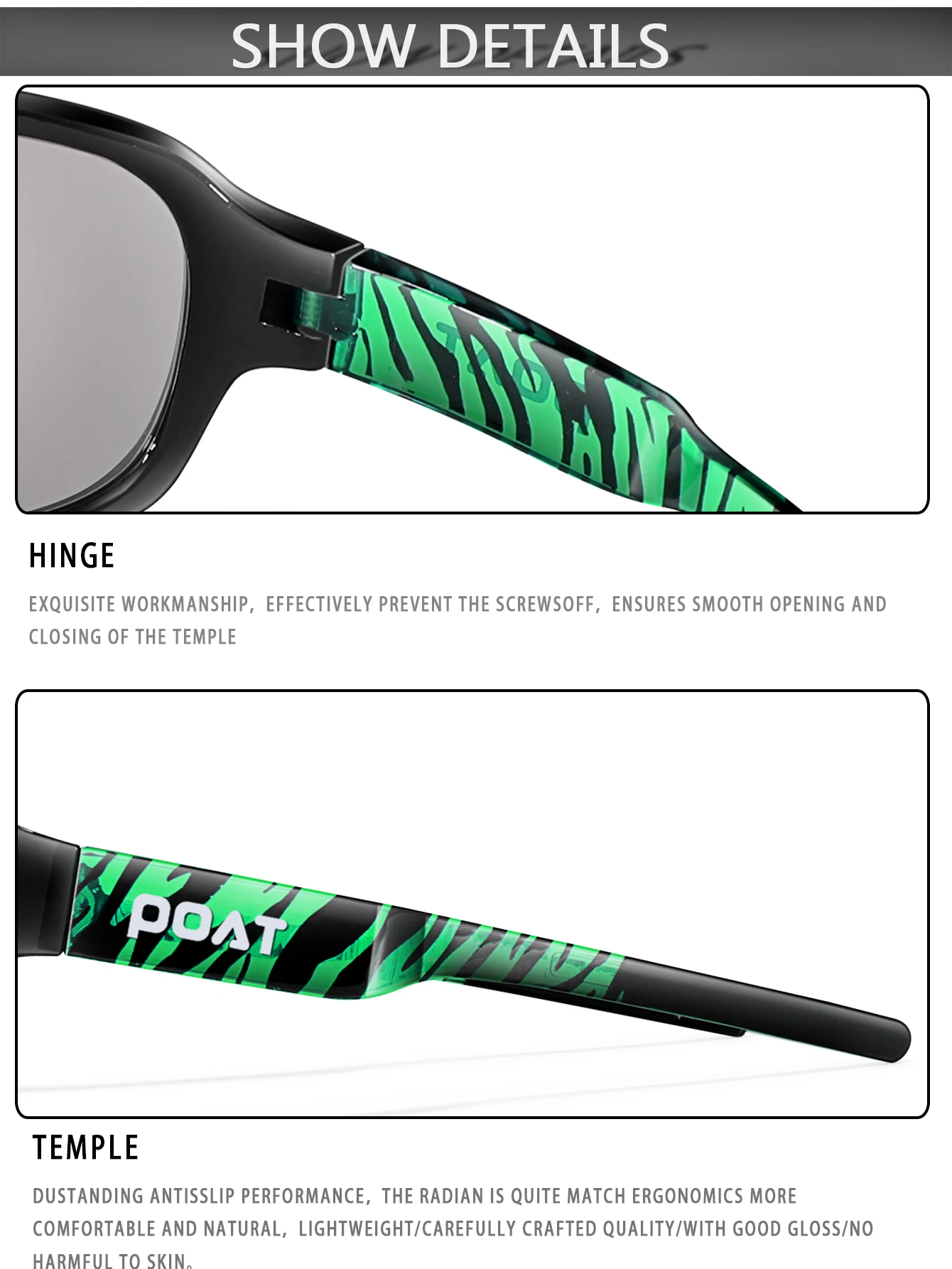 Trendy MARKE Photochrome Männer Frauen Klassische Brillen Sport Outdoor Straße Radfahren Angeln Sonnenbrille Männliche Fahrrad Brille – Detail 11