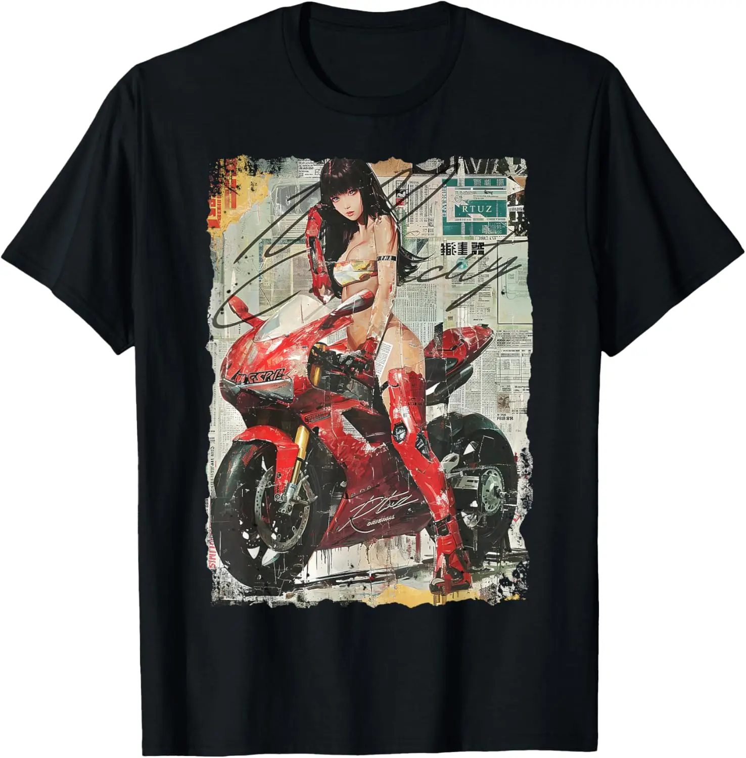 

Supersport bike Superbike Pin-up girl racing motorcycle T-Shirt