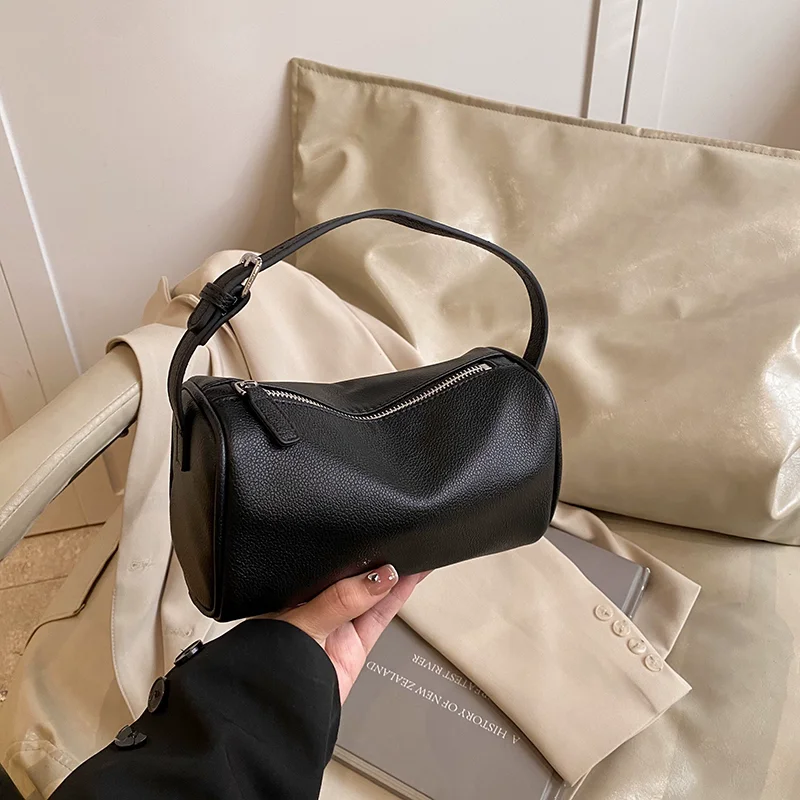 

Soft Leather Tote Bag Women's Crossbody Bag Trendy Cylinder Bag Single Shoulder Bag Luxury Brand Design Handbags Purse Ladies