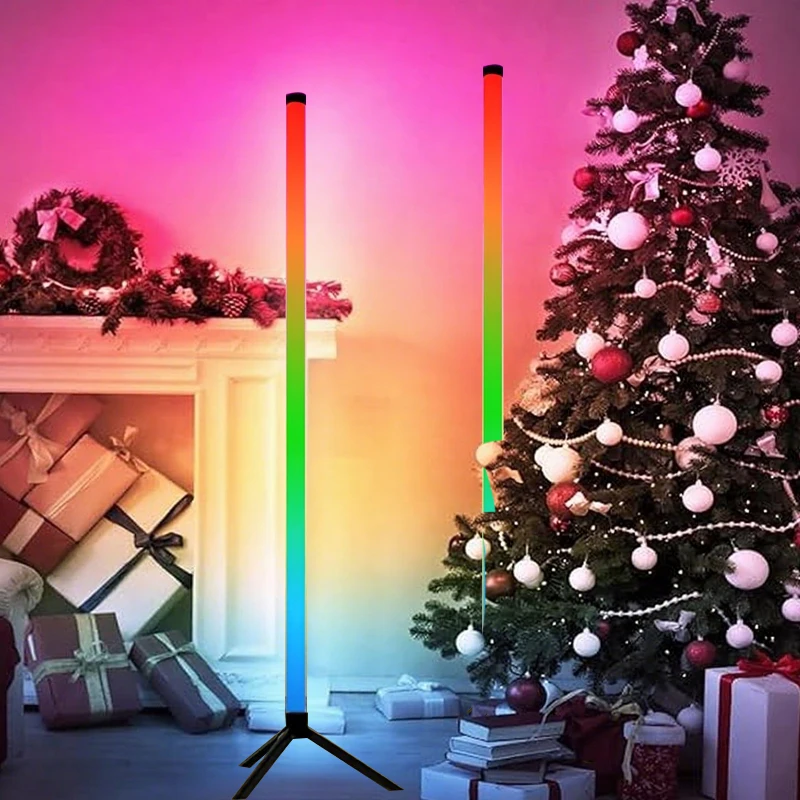 Smart RGB LED Corner Floor Lamp Modern USB Power Foot Light APP Remote Control Living Room Bedside Decor Dimmable Stand Lighting