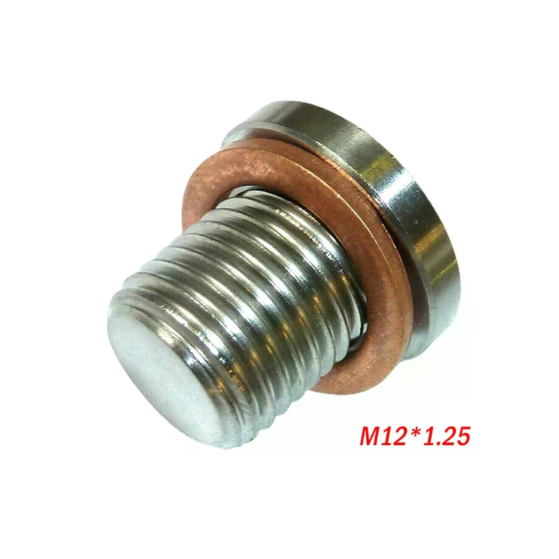 M12 X 1.25 O2 Oxygen Lambda Sensor Blanking Plug Cap Bung Exhaust Accessories With Gasket Automotive Hexagonal Threaded Parts