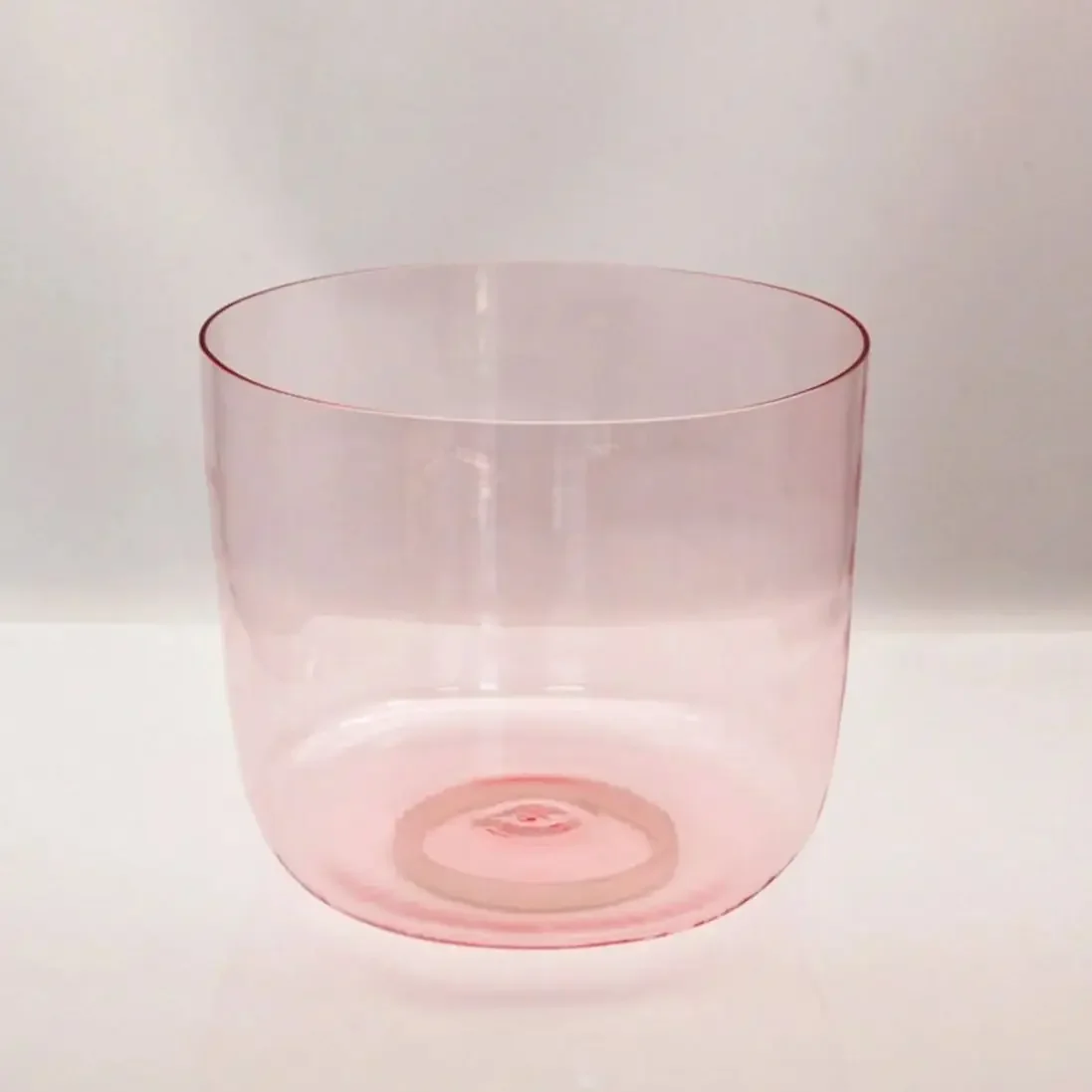 YXQY 6 inch Clear Sound Bowl Chakra Alchemy Cosmic Light Chakra Pink 432hz Crystal Singing Bowl for Sound Healing