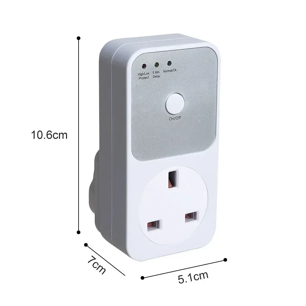 1pc 110V，240V/50Hz Automatic Refrigerator Voltage Protector Socket Switch Power Surge Protection For US / UK / AU Plug-in Typ