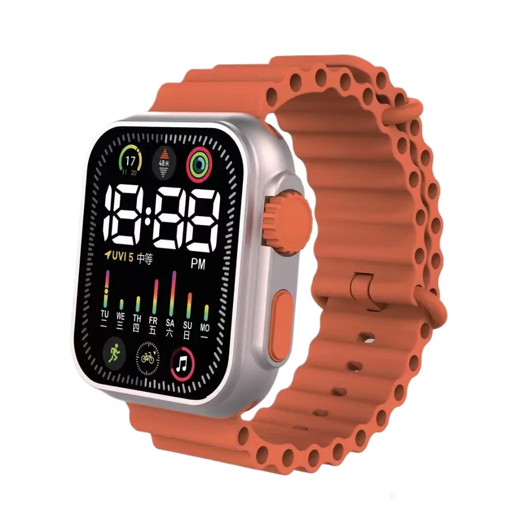 Детские часы, модный силиконовый ремешок, детские спортивные светодиодные цифровые часы, водонепроницаемые электронные наручные часы с календарем для мальчиков и девочек