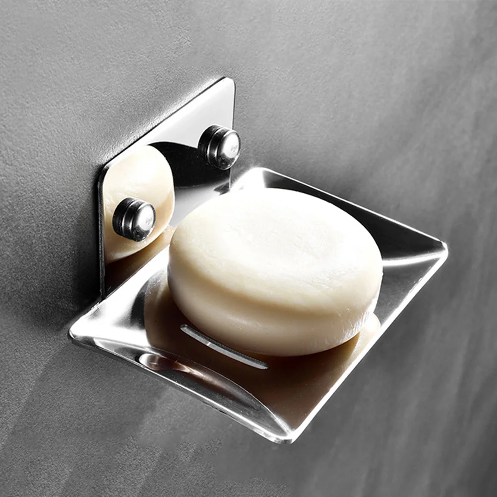 

Stainless Steel Dish Holder Bathroom Kitchen Laundry Drainable Rack Hollow Design Modern Soap Shelf Moisture Resistant For