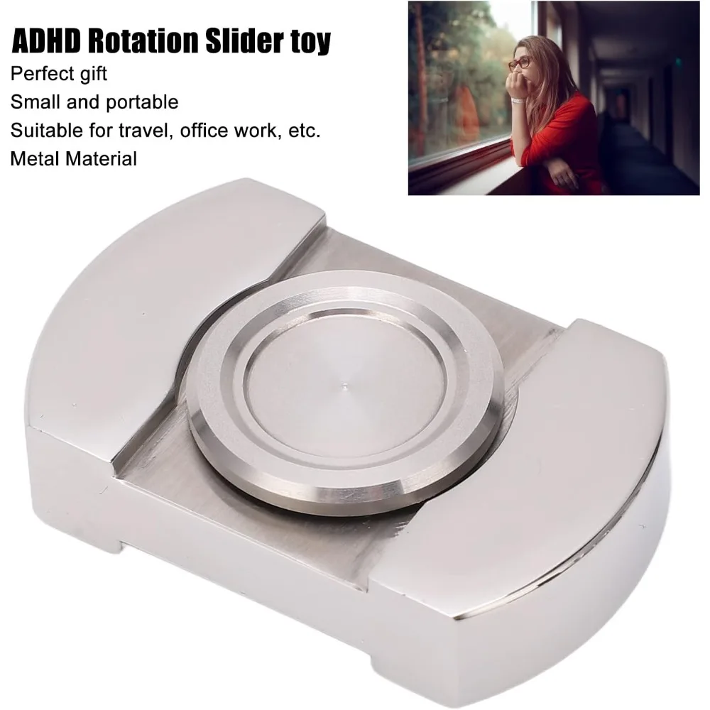 

Portable ADHD Autism Anxiety Stress Relief Push Slider Sensory Toy Rotation Slider Adult Metal Fidget Toys Office Desk Toys