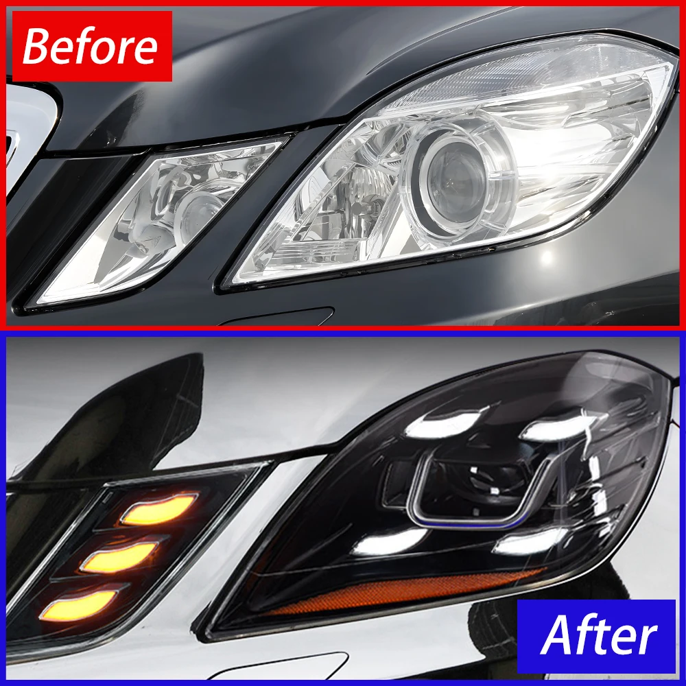 For Benz E200L E260L E300L 2010-2013 W212 LED Auto Headlights Assembly Upgrade Highlight Matrix Style Projector Lens Accessories