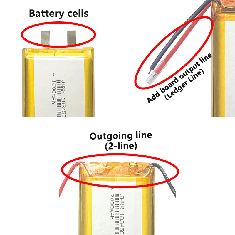 803030 603030 103030 High Quality Polymer Physical Lithium Battery (Add board output line) For Air Purifier Bluetooth Speaker